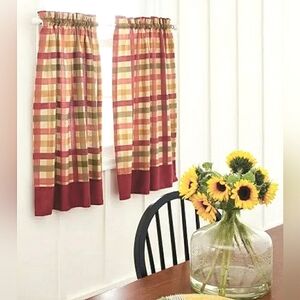 New Plaid Check Set Of 2 Curtains Cottagecore Countryside Farmhouse